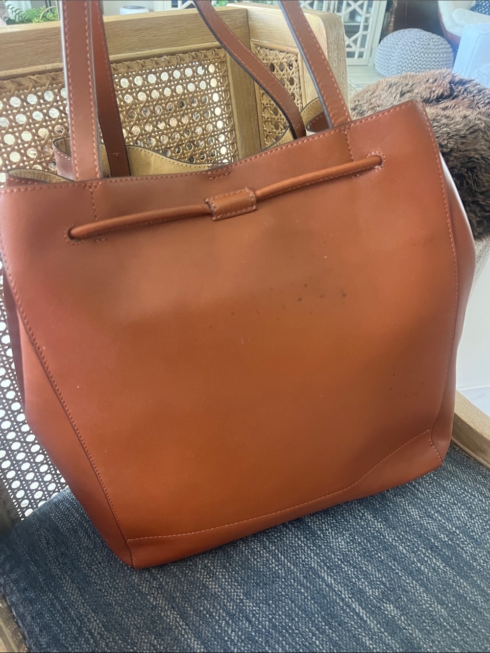 Ralph Lauren medium Andie chestnut color supple full grain leather shoulder bag - Picture 5 of 11